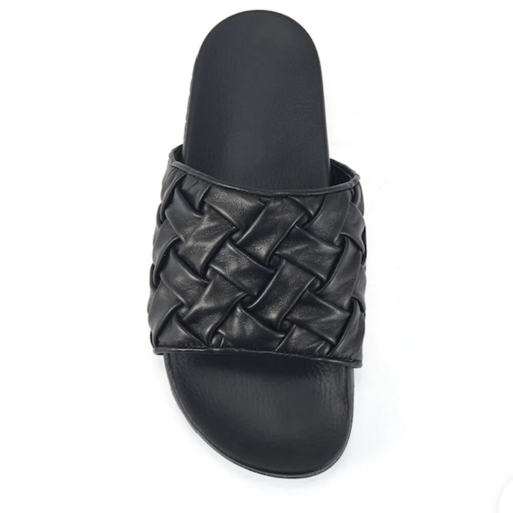 Australia luxe woven leather slide sandals